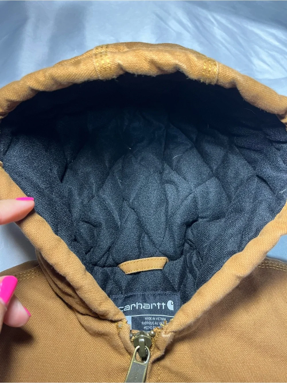 Carhartt Infant Jacket 12M Duck Canvas Tan Brown Full Zip Insulated Coat